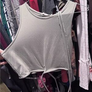 Army green crop top